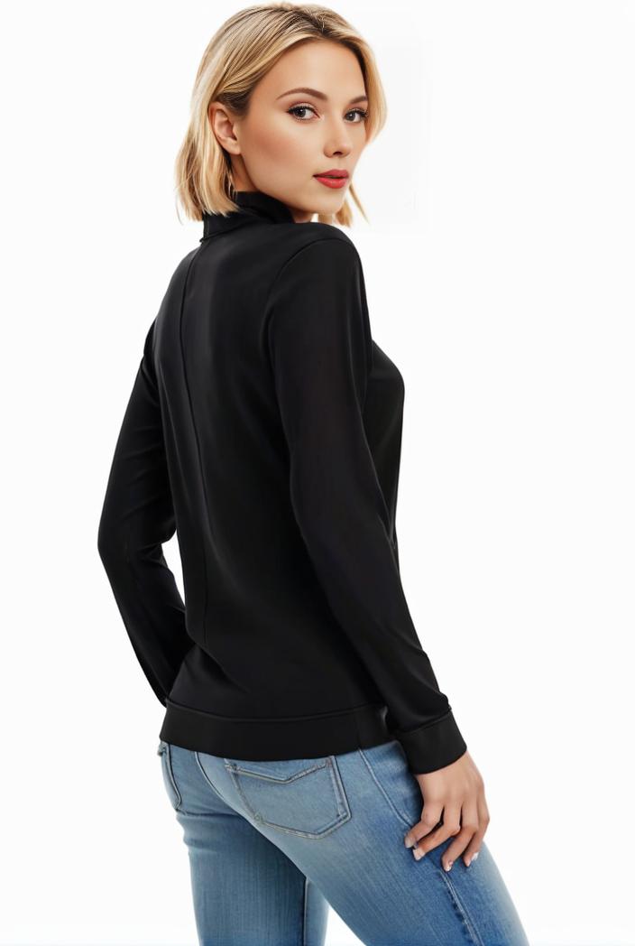3 sets of turtleneck tees comfy long sleeve shirt perfect for spring autumn women s apparel 148877