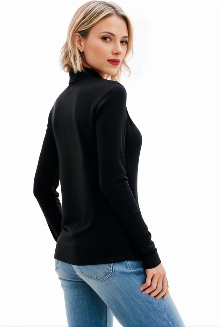 3 sets of turtleneck tees comfy long sleeve shirt perfect for spring autumn women s apparel 148880