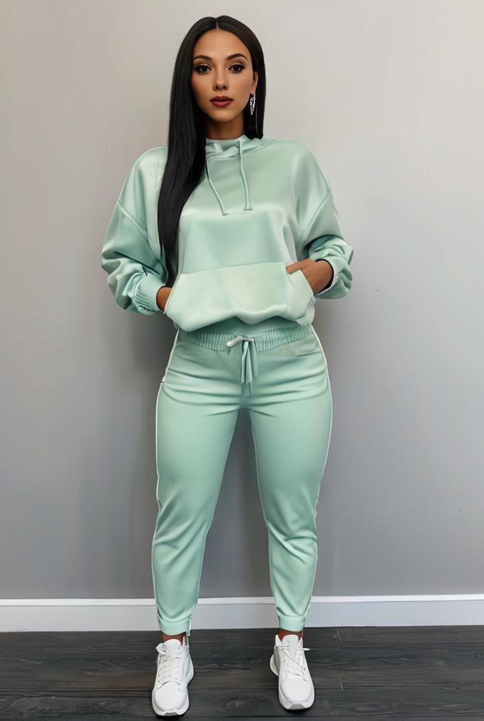 casual drawstring pants and hoodie combo set for women 102308