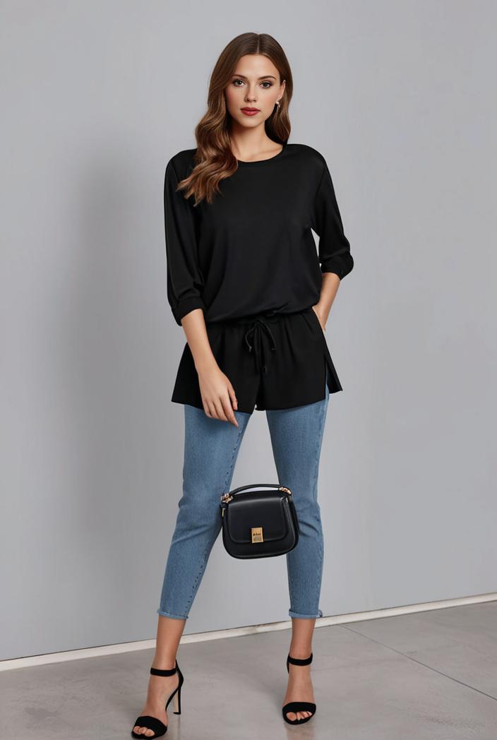 lapel neck blazer with button front stylish long sleeve jacket for office work women s apparel 116885