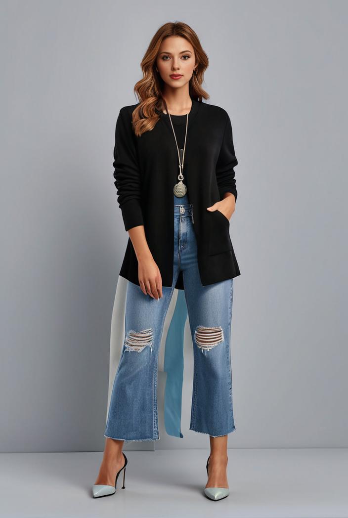 lapel neck blazer with button front stylish long sleeve jacket for office work women s apparel 116886