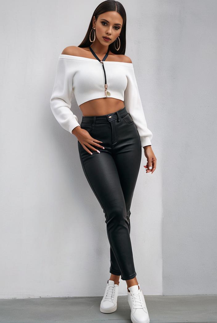 slim fit drawstring denim jeans with elastic waist for women 125215