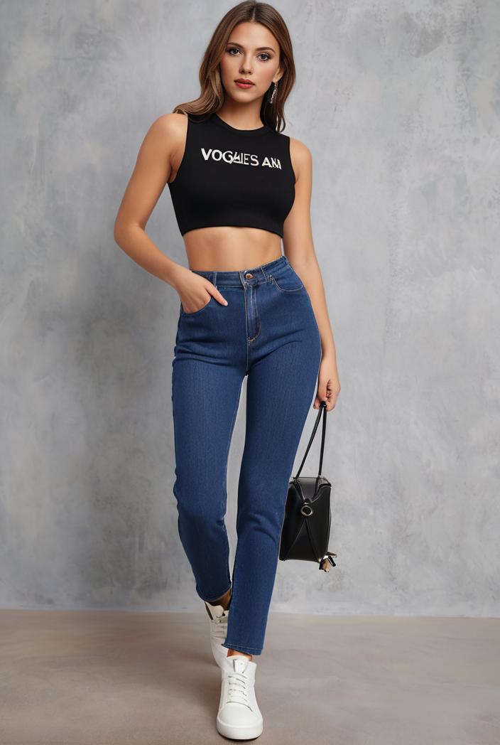 slim fit drawstring denim jeans with elastic waist for women 125224