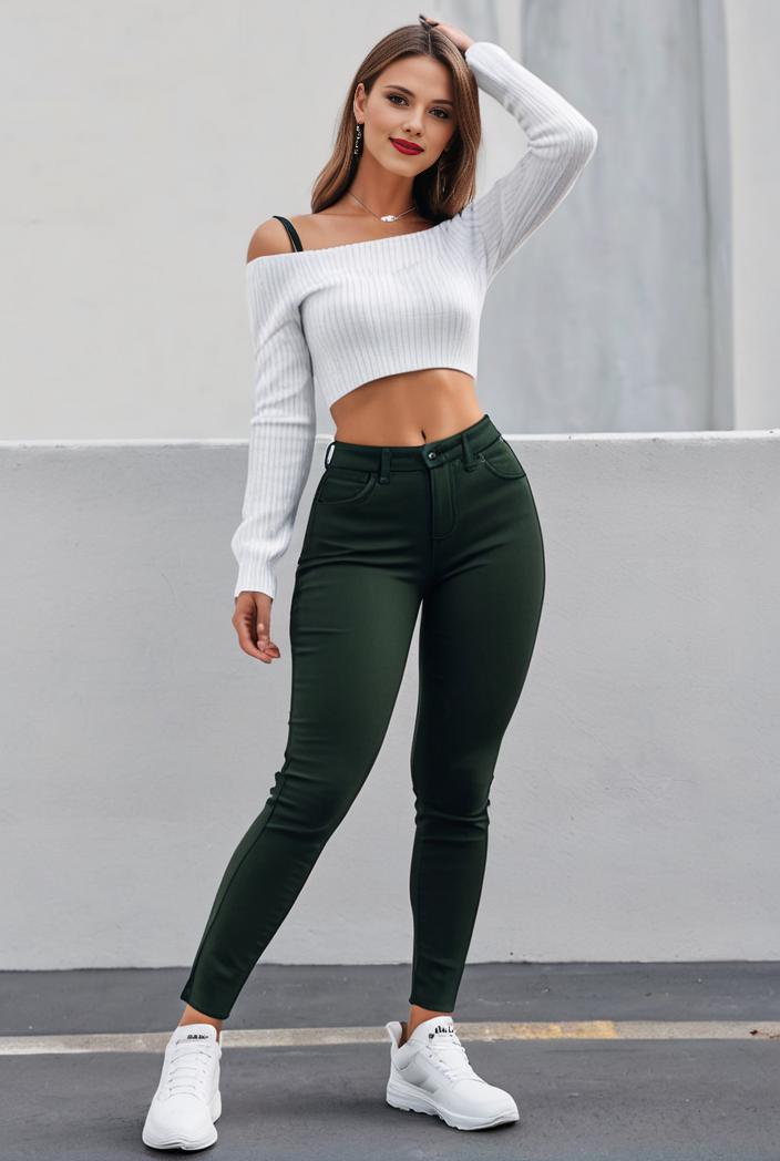 slim fit drawstring denim jeans with elastic waist for women 125236