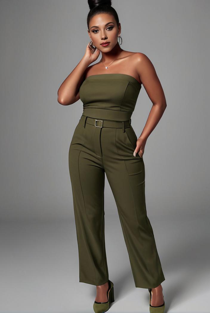 stylish sleeveless jumpsuit with tie waist and flap pockets for women 127840