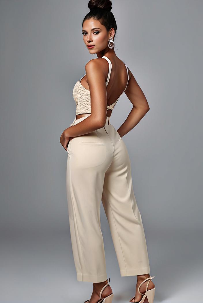 stylish sleeveless jumpsuit with tie waist and flap pockets for women 127848