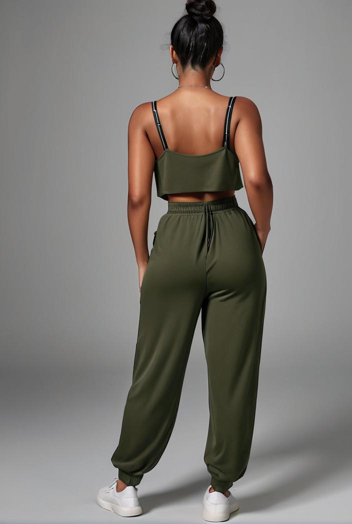 stylish sleeveless jumpsuit with tie waist and flap pockets for women 127856