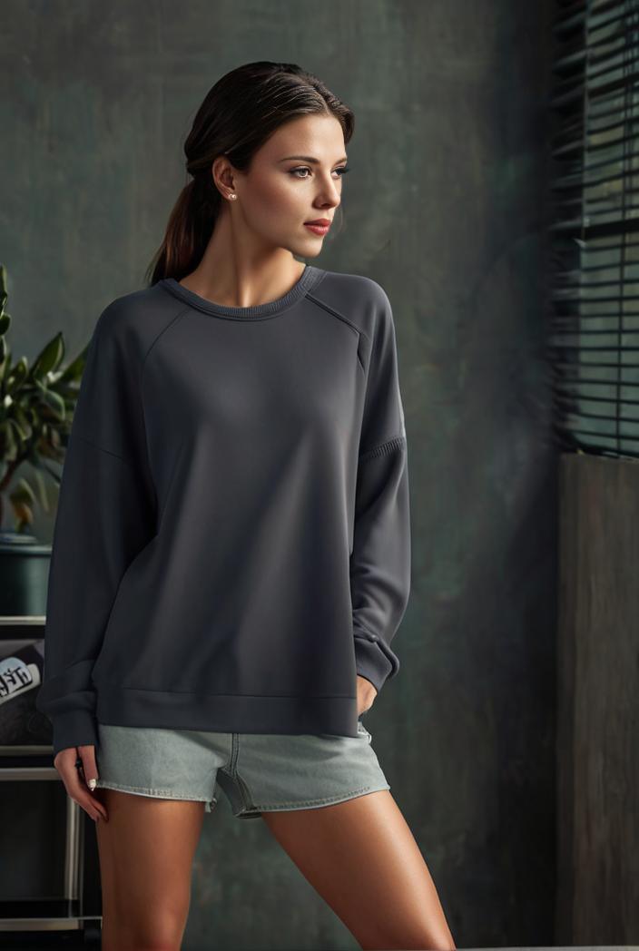 cozy letter print drop shoulder sweatshirt for women to stay stylish and warm during fall winter 140758