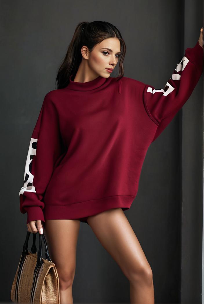 cozy letter print drop shoulder sweatshirt for women to stay stylish and warm during fall winter 140776