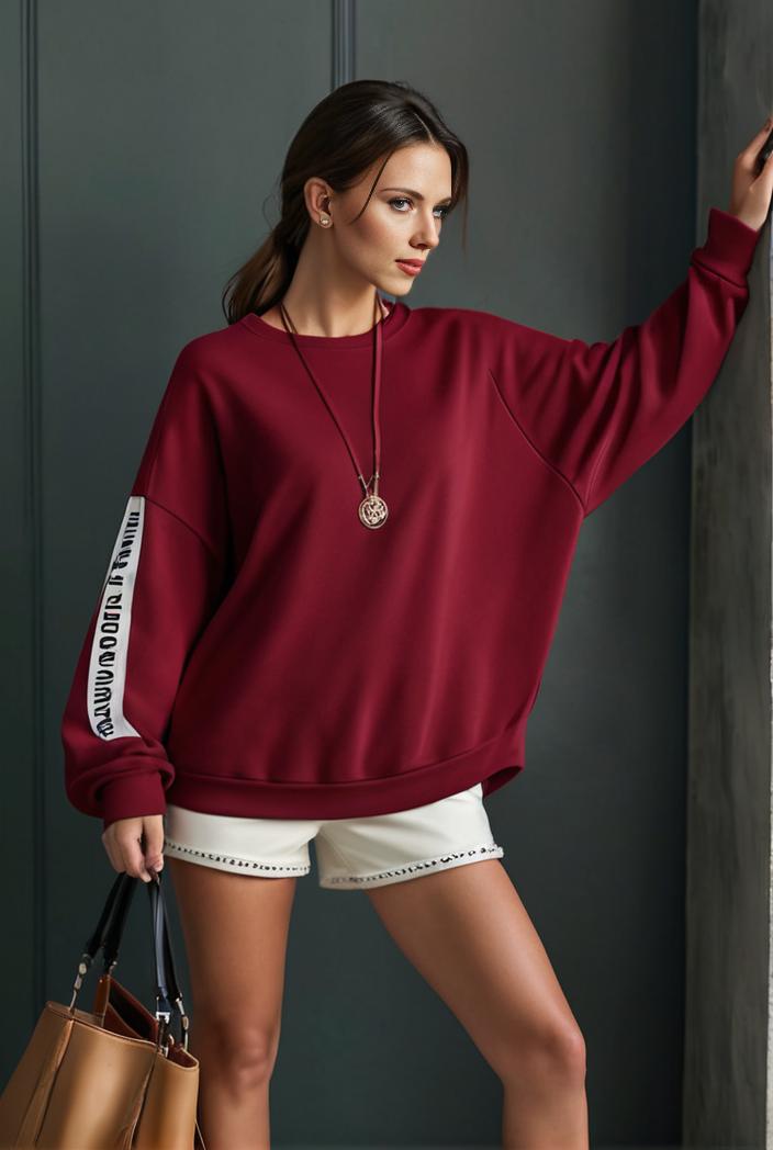 cozy letter print drop shoulder sweatshirt for women to stay stylish and warm during fall winter 140778