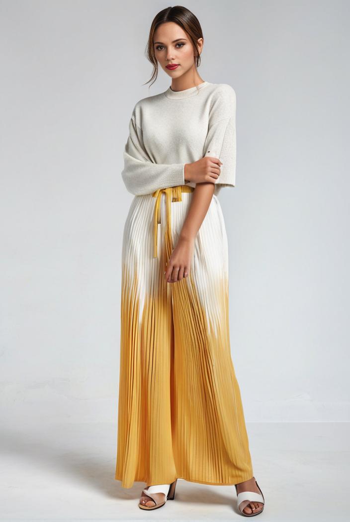 pleated high waist commuting temperament maxi dress 102951