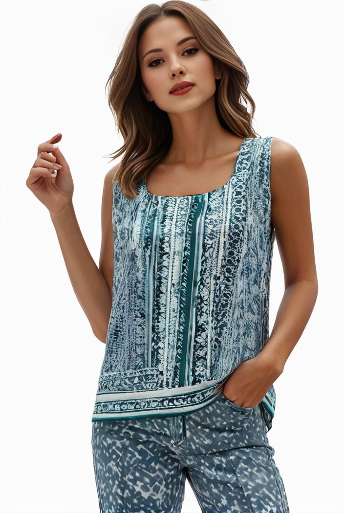 plus size boho tank top women s plus paisley print square neck medium stretch ruched tank top 104941