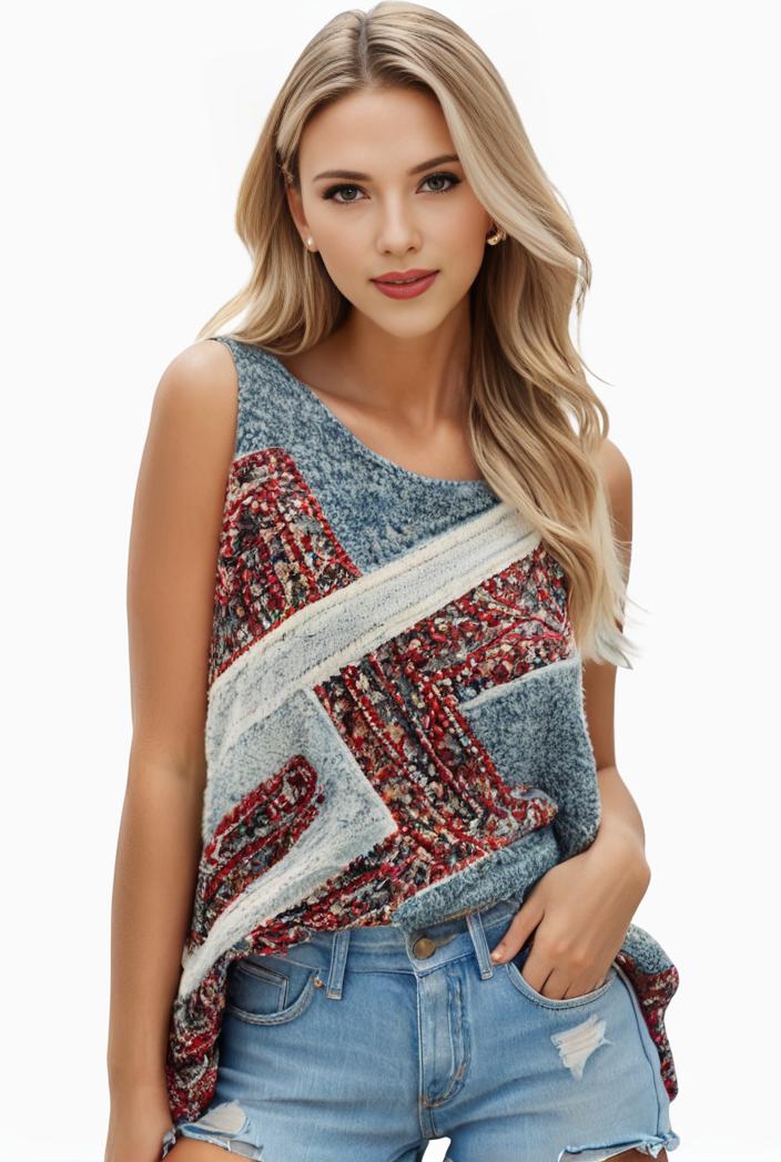plus size boho tank top women s plus paisley print square neck medium stretch ruched tank top 104942