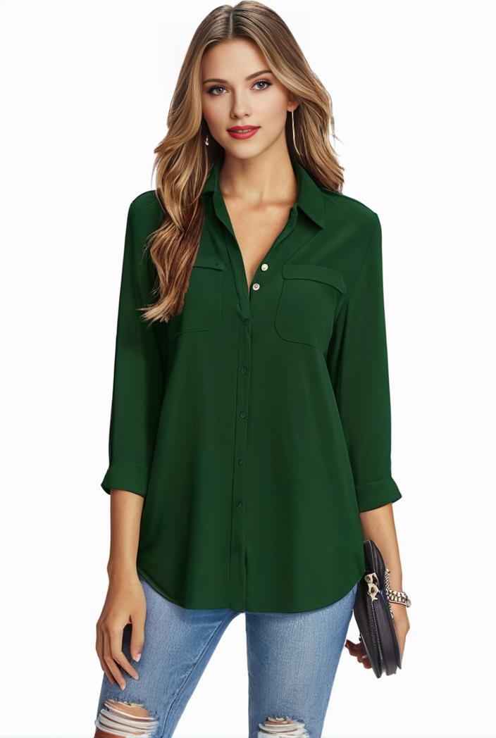 plus size casual blouse women s plus solid half sleeve turn down collar tunic top 105002