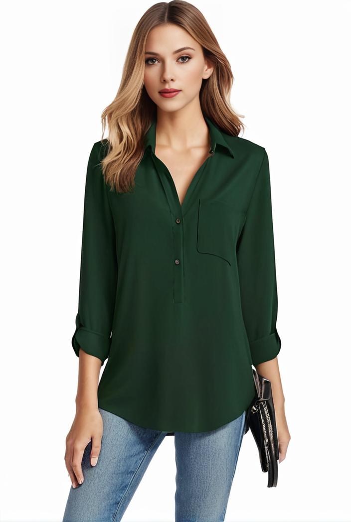 plus size casual blouse women s plus solid half sleeve turn down collar tunic top 105006