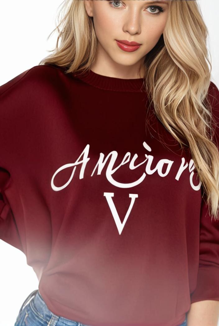 plus size casual sweatshirt women s plus ombre letter heart print raglan sleeve round neck slight stretch pullover sweatshirt 105364