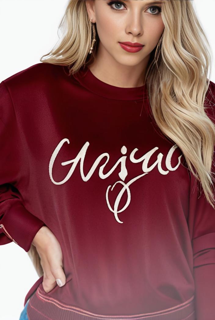 plus size casual sweatshirt women s plus ombre letter heart print raglan sleeve round neck slight stretch pullover sweatshirt 105367