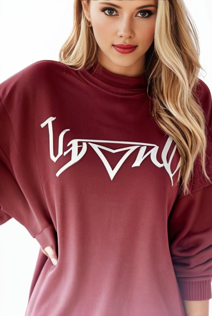 plus size casual sweatshirt women s plus ombre letter heart print raglan sleeve round neck slight stretch pullover sweatshirt 105370