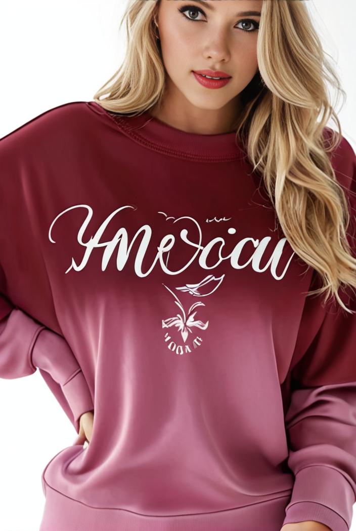plus size casual sweatshirt women s plus ombre letter heart print raglan sleeve round neck slight stretch pullover sweatshirt 105372