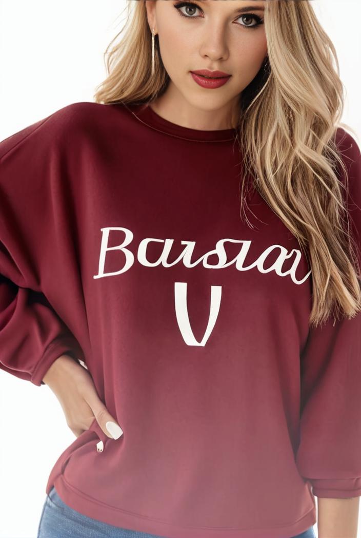 plus size casual sweatshirt women s plus ombre letter heart print raglan sleeve round neck slight stretch pullover sweatshirt 105373