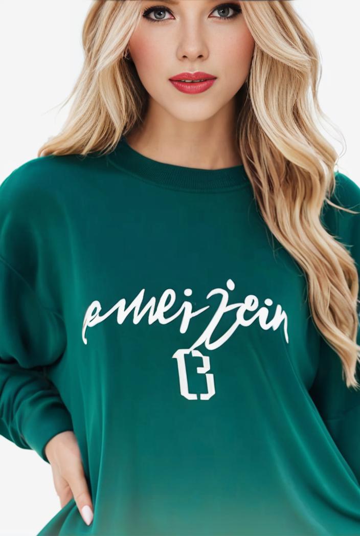 plus size casual sweatshirt women s plus ombre letter heart print raglan sleeve round neck slight stretch pullover sweatshirt 105398