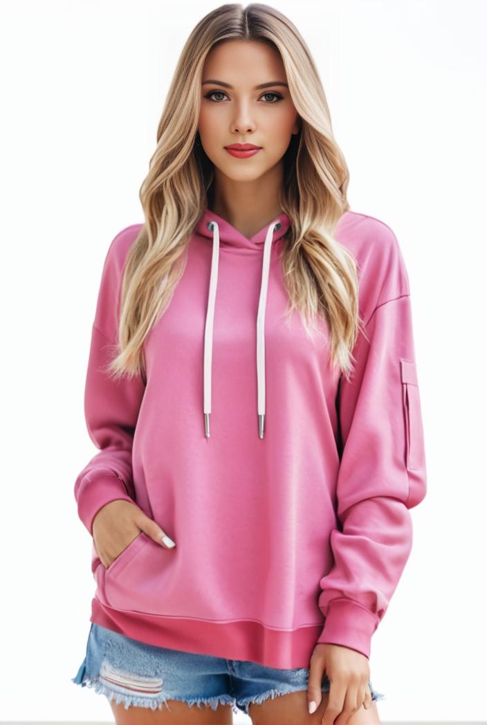 plus size casual sweatshirt women s plus solid cut out long sleeve slight stretch drawstring hoodie with pocket 105430