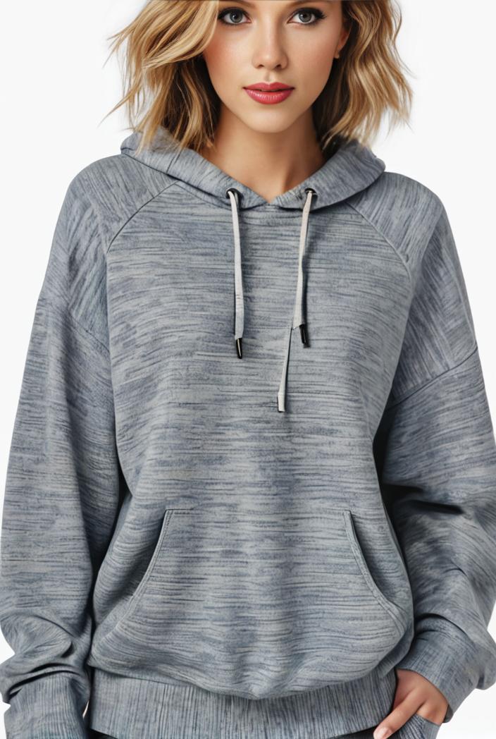 plus size casual sweatshirt women s plus solid waffle long sleeve drawstring hooded pullover sweatshirt with kangaroo pockets casual tops for fall winter women s clothing 105448