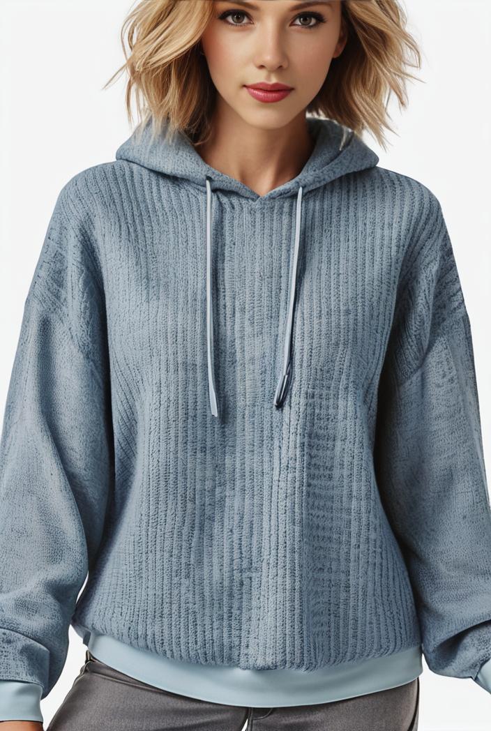 plus size casual sweatshirt women s plus solid waffle long sleeve drawstring hooded pullover sweatshirt with kangaroo pockets casual tops for fall winter women s clothing 105453