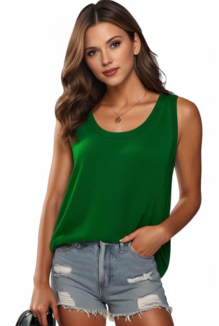 plus size casual tank top women s plus solid square neck pleated medium stretch tank top 105690