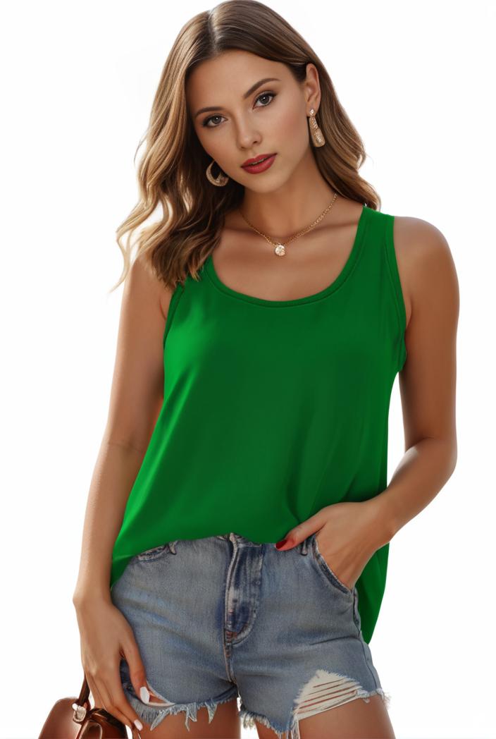 plus size casual tank top women s plus solid square neck pleated medium stretch tank top 105692