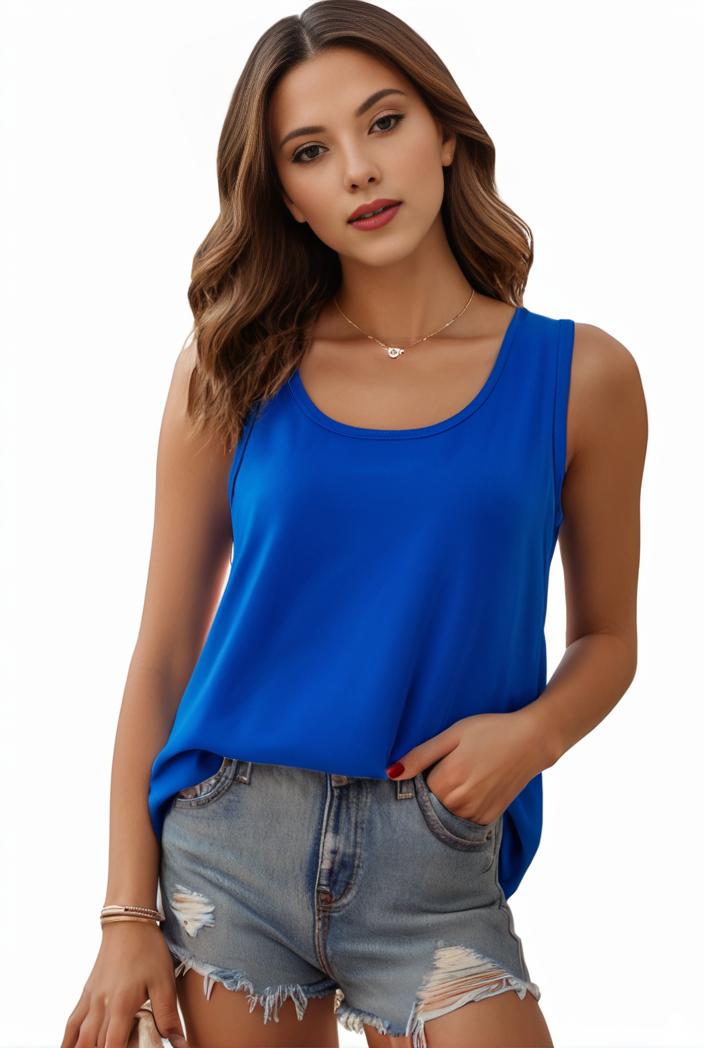 plus size casual tank top women s plus solid square neck pleated medium stretch tank top 105700