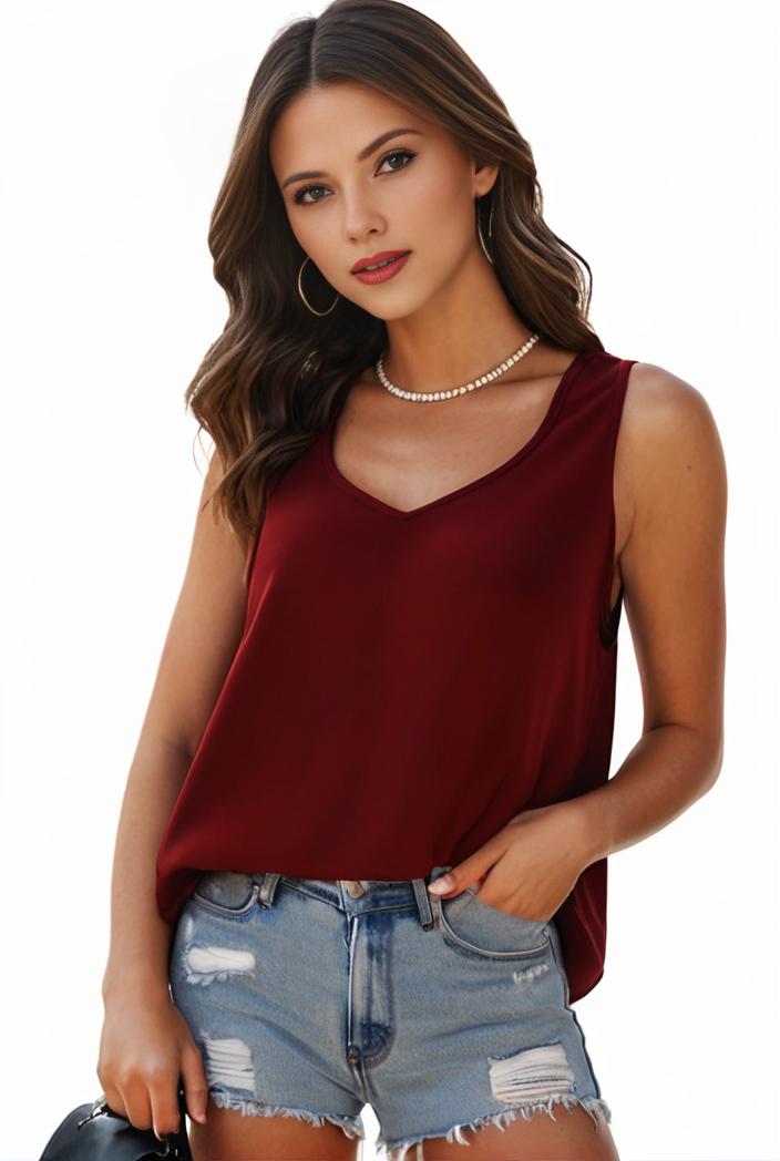 plus size casual tank top women s plus solid square neck pleated medium stretch tank top 105706