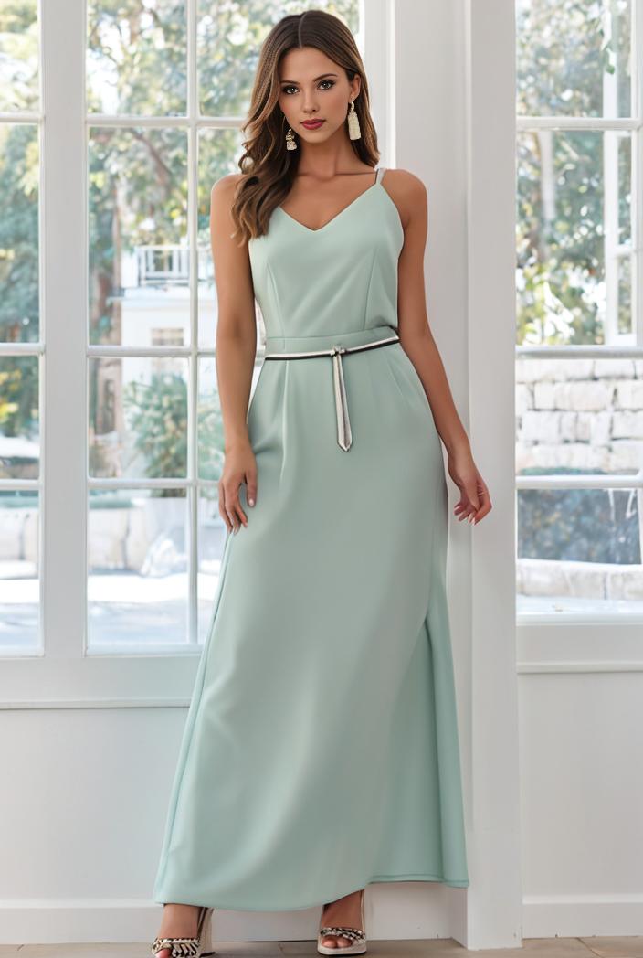flowy chiffon one shoulder with three straps bridesmaid dress 142300