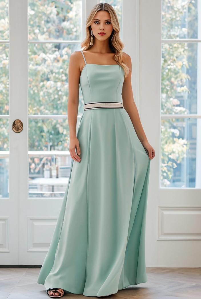 flowy chiffon one shoulder with three straps bridesmaid dress 142301