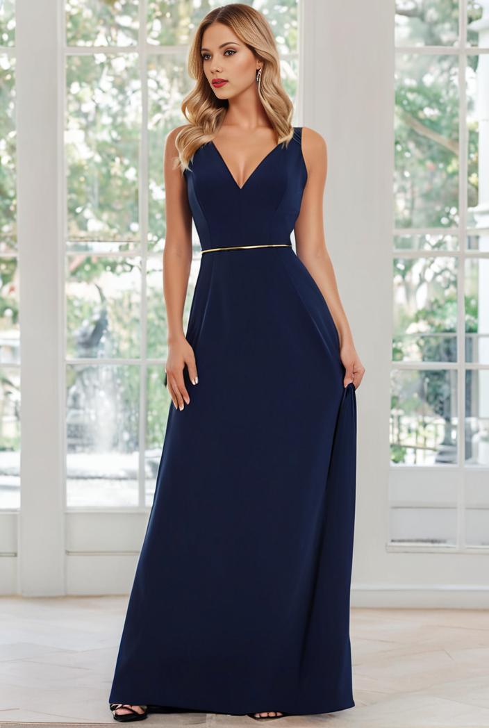 flowy chiffon one shoulder with three straps bridesmaid dress 142320
