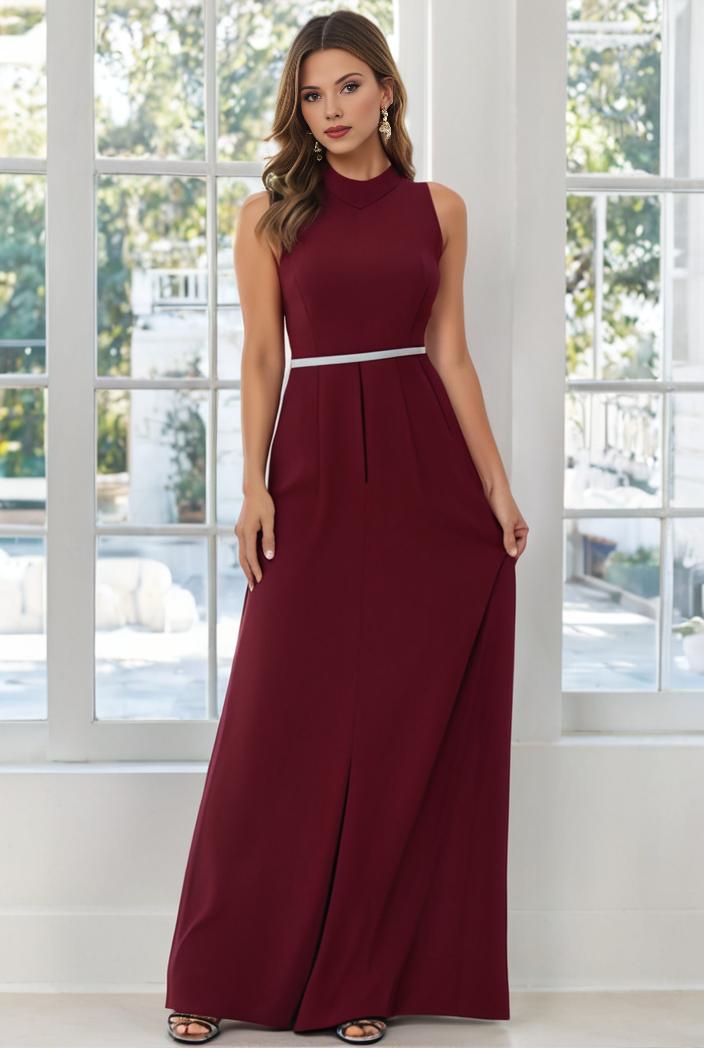 flowy chiffon one shoulder with three straps bridesmaid dress 142324