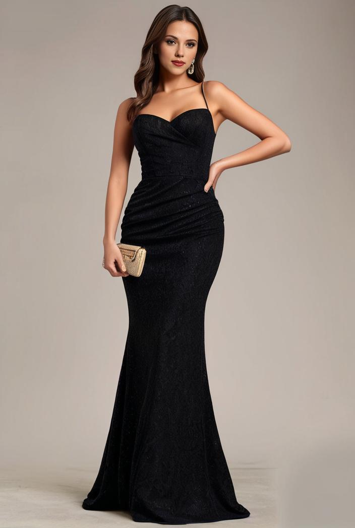 glitter spaghetti strap u veck open back bodycon stretchy evening dress 142683
