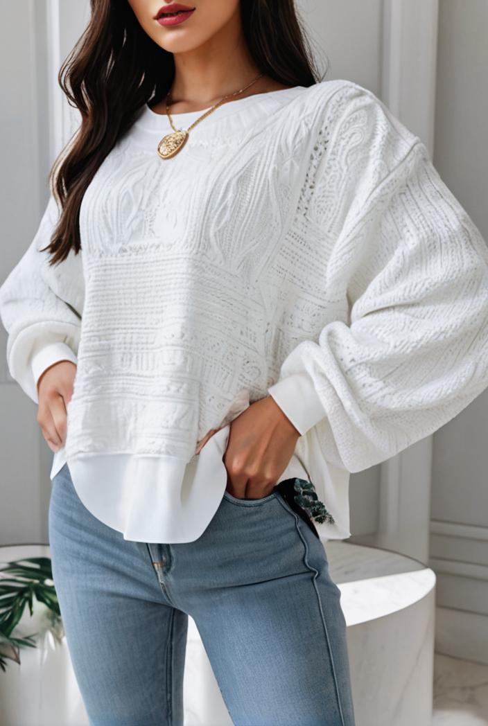 plus size casual sweatshirt women s plus solid waffle pattern long sleeve round neck sweatshirt 149218