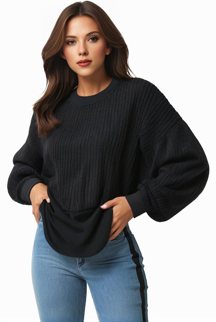 plus size casual sweatshirt women s plus solid waffle pattern long sleeve round neck sweatshirt 149234