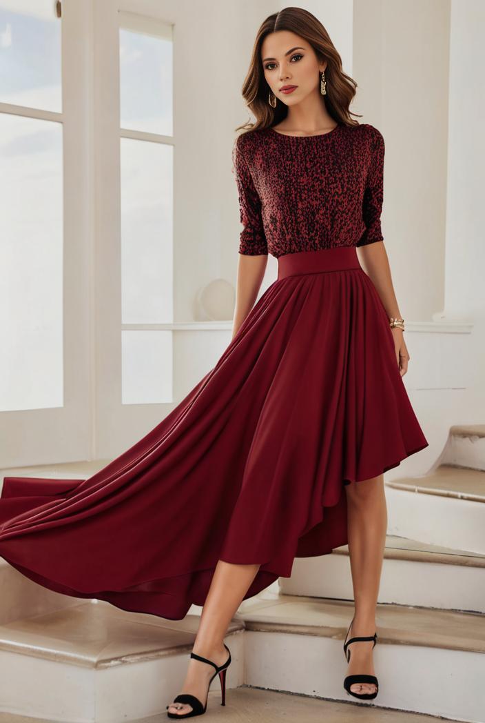 3 4 sleeve sheer sequin stripe high low hem evening dress 123633