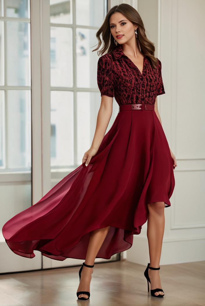 3 4 sleeve sheer sequin stripe high low hem evening dress 123636