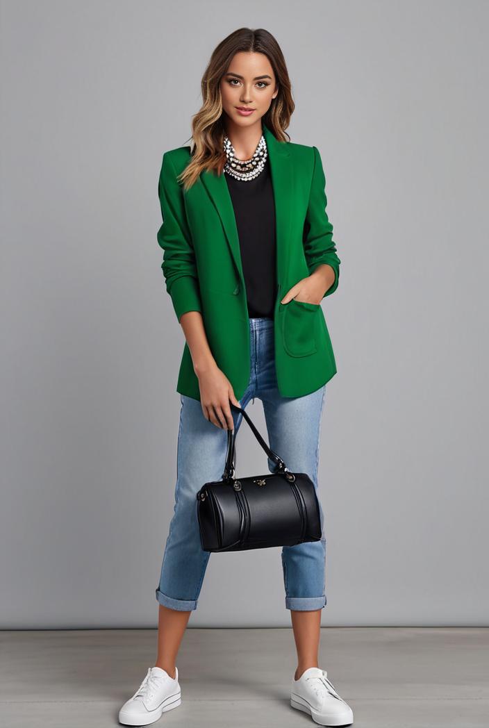 office work lapel stylish button front blazer 105950