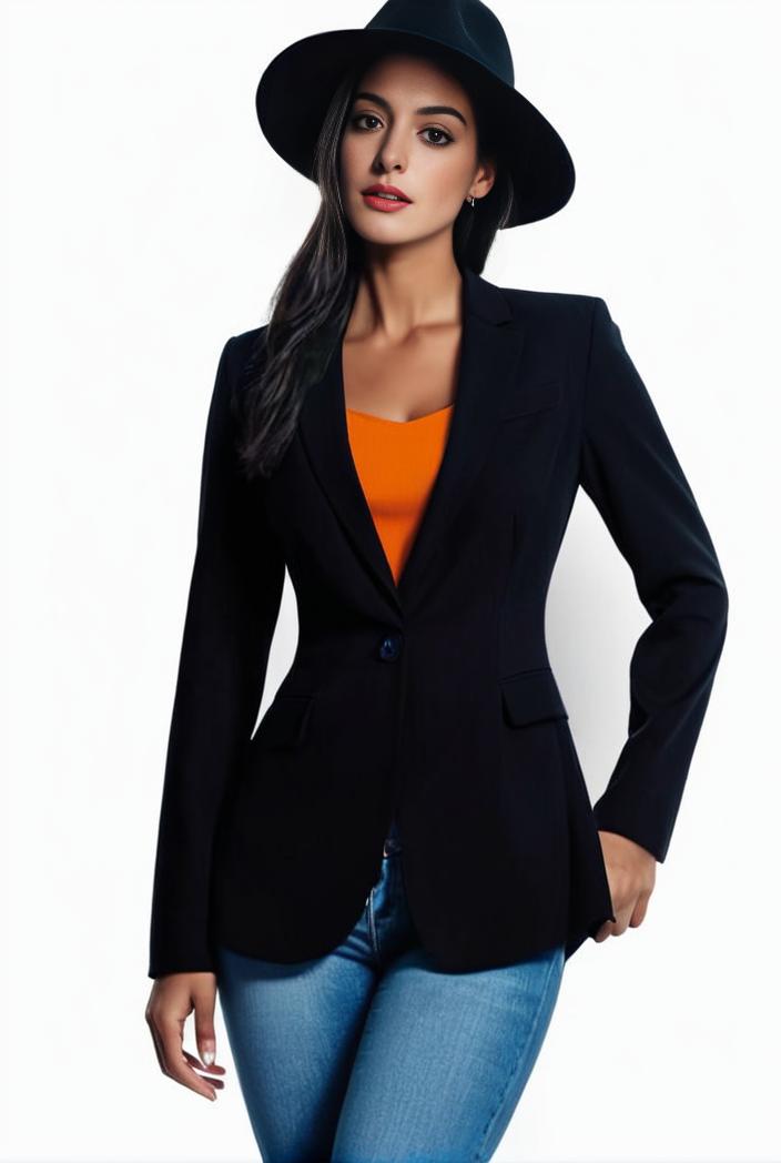 solid blazer with tie back and casual lapel long sleeve outerwear for women 106323