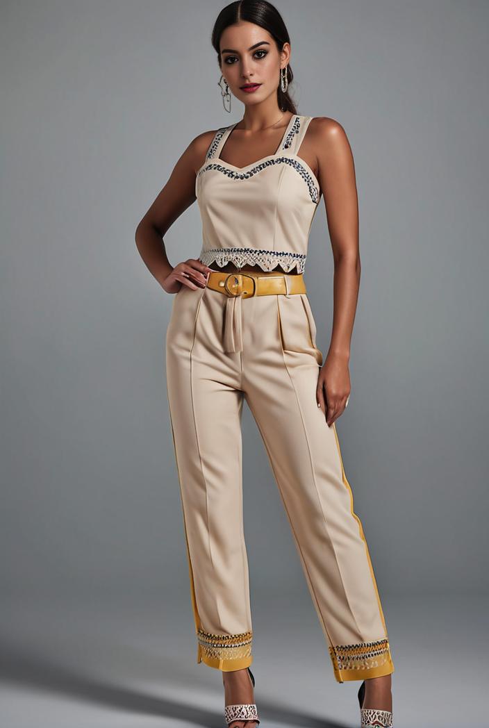 stylish sleeveless jumpsuit with tie waist and flap pockets for women 108850