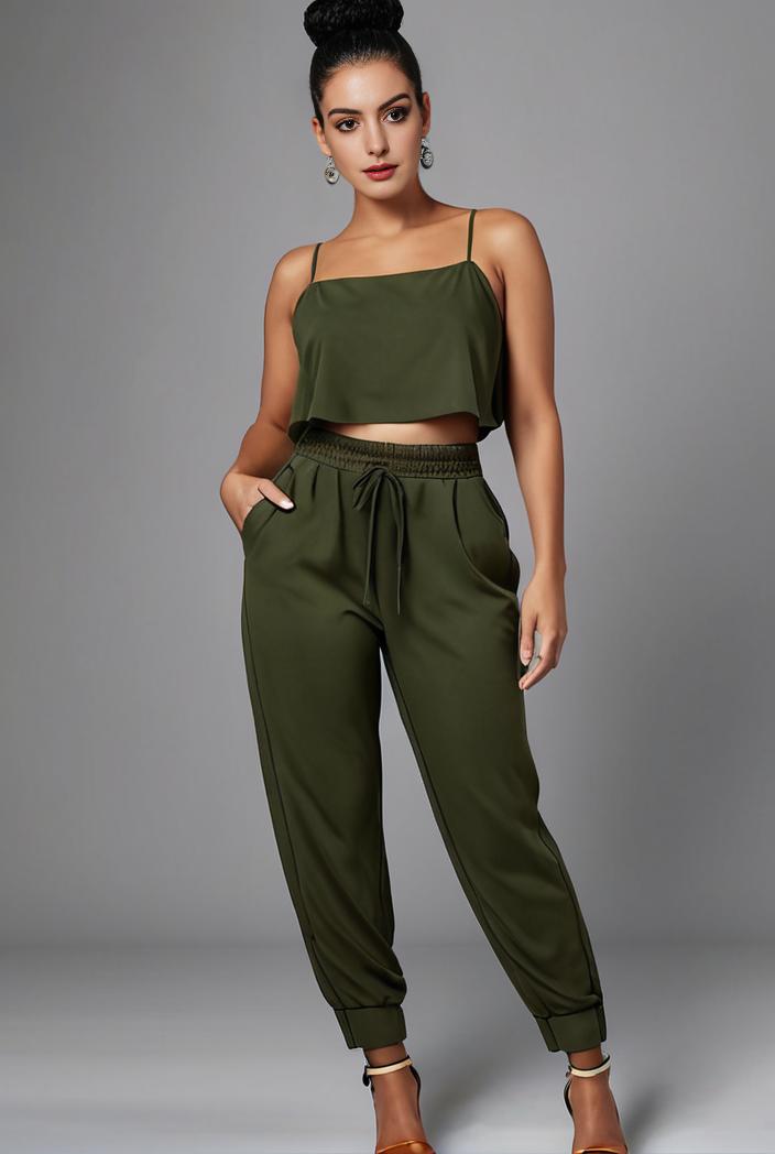 stylish sleeveless jumpsuit with tie waist and flap pockets for women 108869