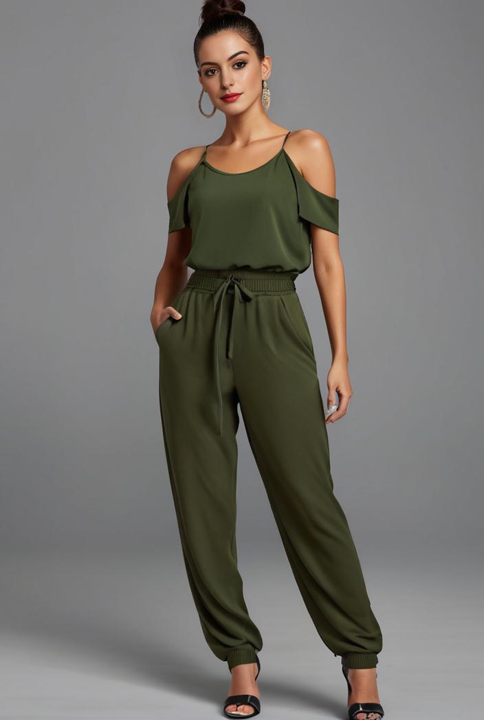 stylish sleeveless jumpsuit with tie waist and flap pockets for women 108873