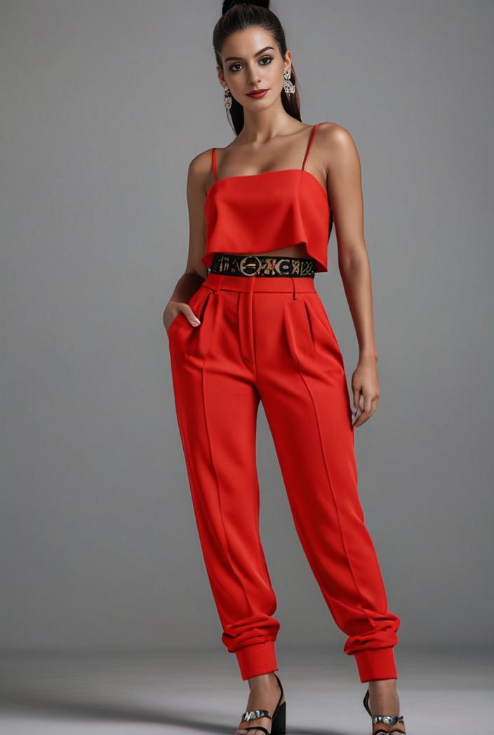 stylish sleeveless jumpsuit with tie waist and flap pockets for women 108922