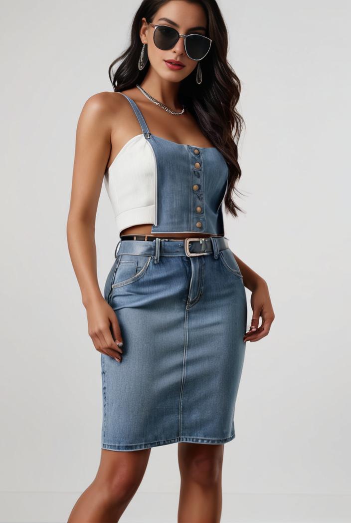 blue denim jumpsuit with distressed ripped details for women 115914