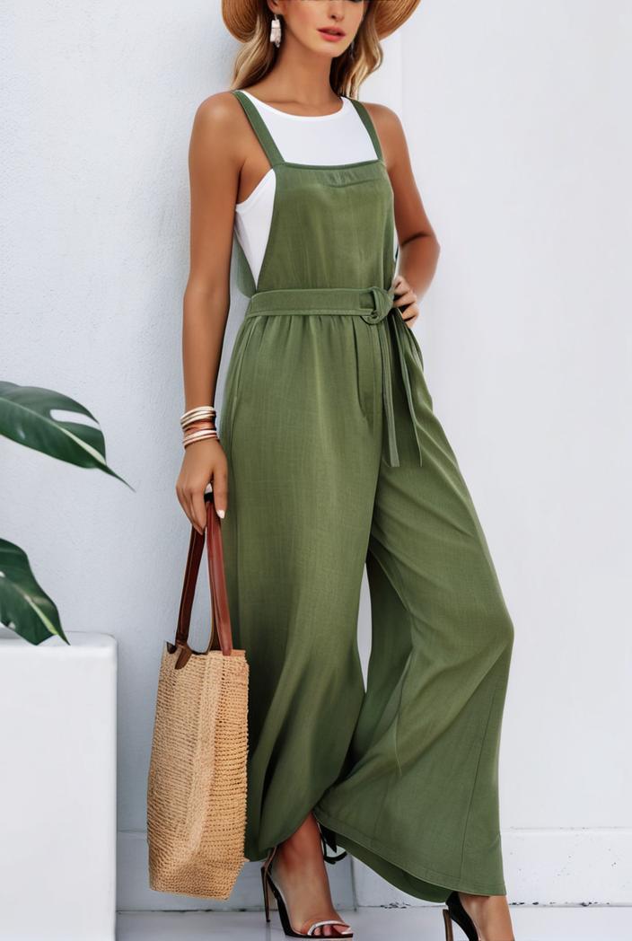 boho sleeveless long jumpsuit with pockets women s casual baggy overall 116927