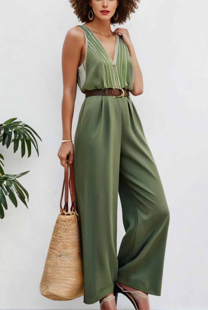 boho sleeveless long jumpsuit with pockets women s casual baggy overall 116928